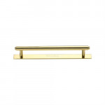 M Marcus Heritage Brass Stepped Design Cabinet Pull with Plate 128mm Centre to Centre